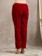 trueBrowns Red Velvet Pant | Grocsy