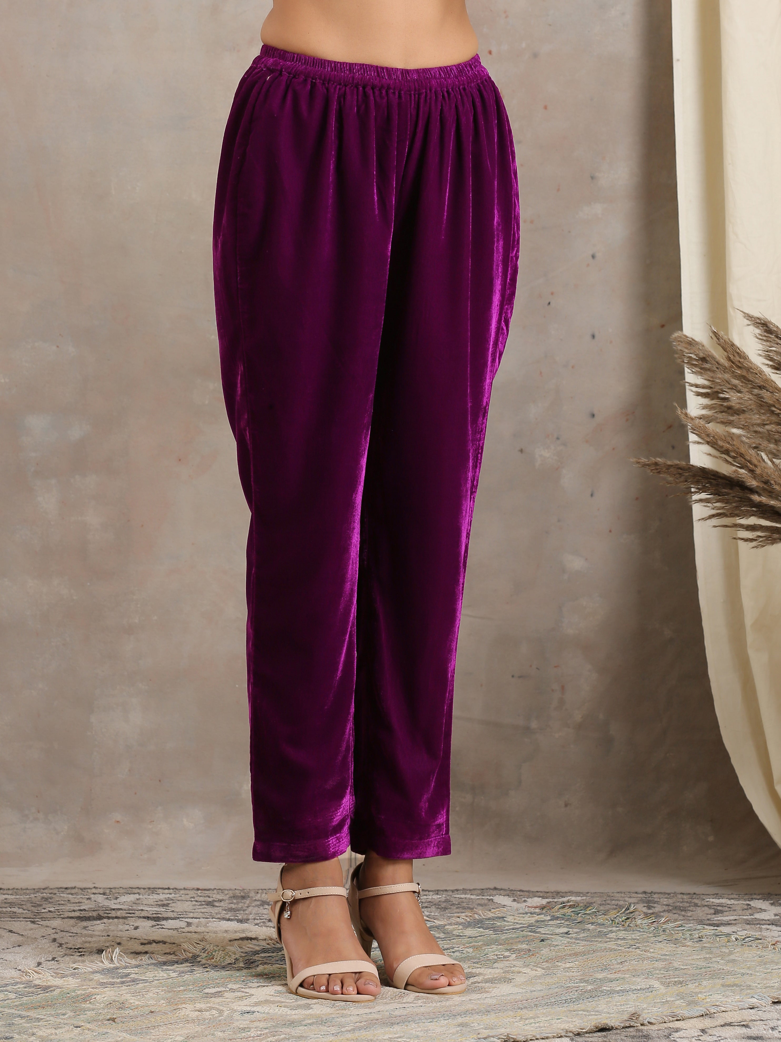 trueBrowns Wine Velvet Pant | Grocsy