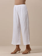trueBrowns Cotton White Weave Pant | Grocsy