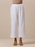 trueBrowns Cotton White Weave Pant | Grocsy