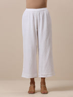 trueBrowns Cotton White Weave Pant | Grocsy
