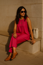 trueBrowns Pink Viscose Co-ord Set | Grocsy