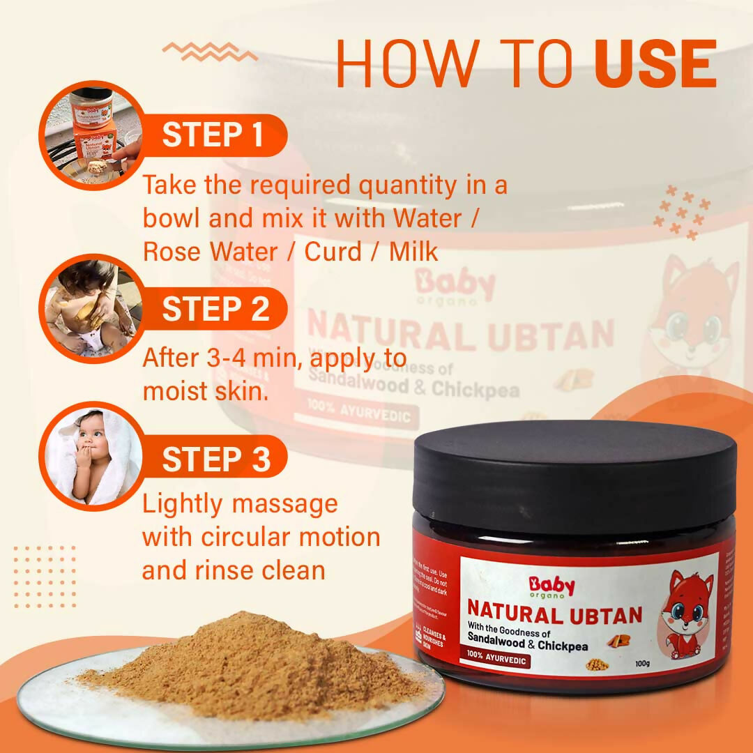 Babyorgano Natural Ubtan Face Pack, Skin Lightening and Tan Removal For Babies | Grocsy