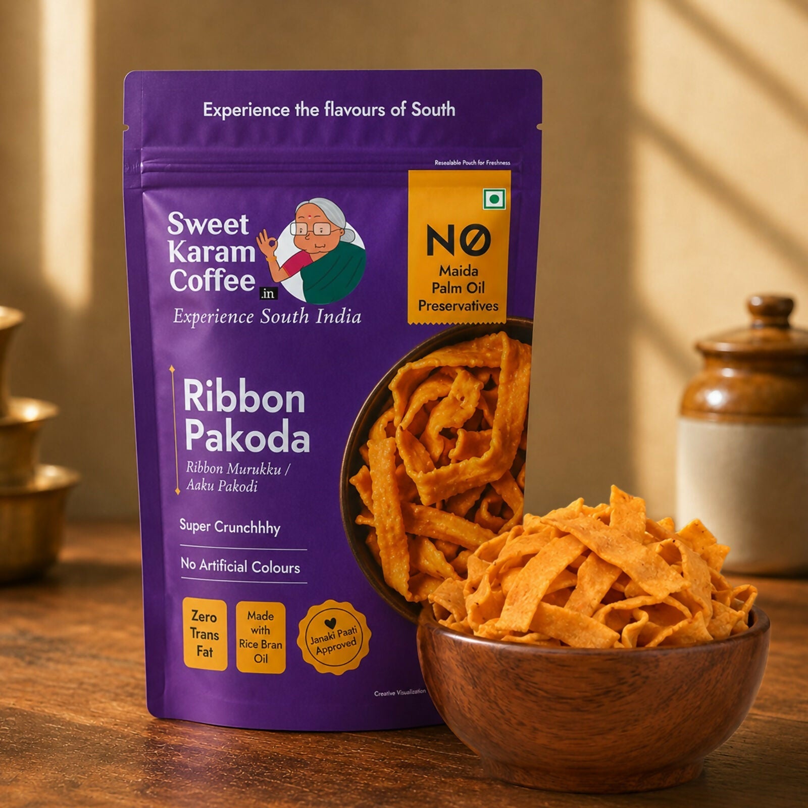 Sweet Karam Coffee Ribbon Pakoda (Ribbon Murukku) | Grocsy