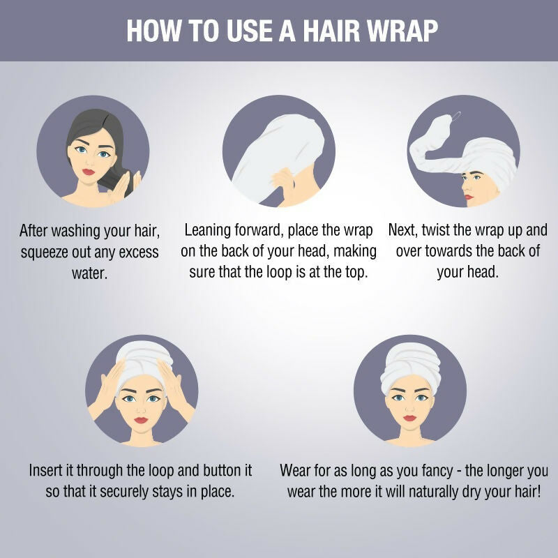 Nykaa Naturals Microfiber Hair Wrap for Frizz Free & Shiny Hair - Grey | Grocsy
