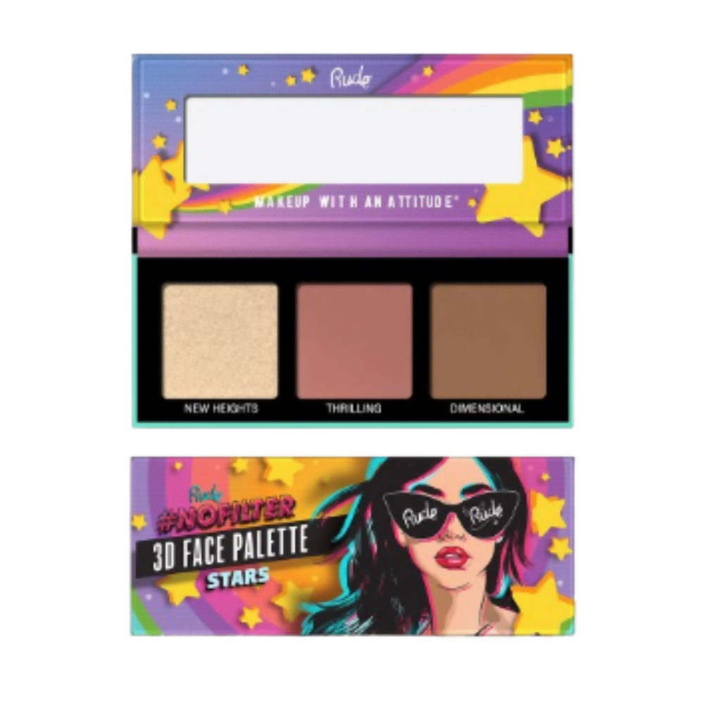 Rude Cosmetics Nofilter 3d Face Palette - Stars | Grocsy