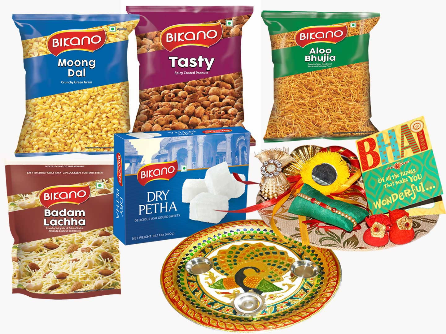 Bikano Namkeen Magic Rakhi Puja Thali | Grocsy