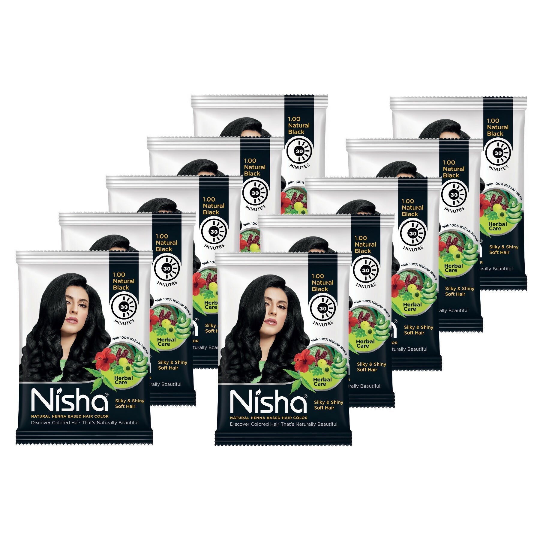 Nisha Henna Based Hair Colour For Women & Men Natural Black | Grocsy