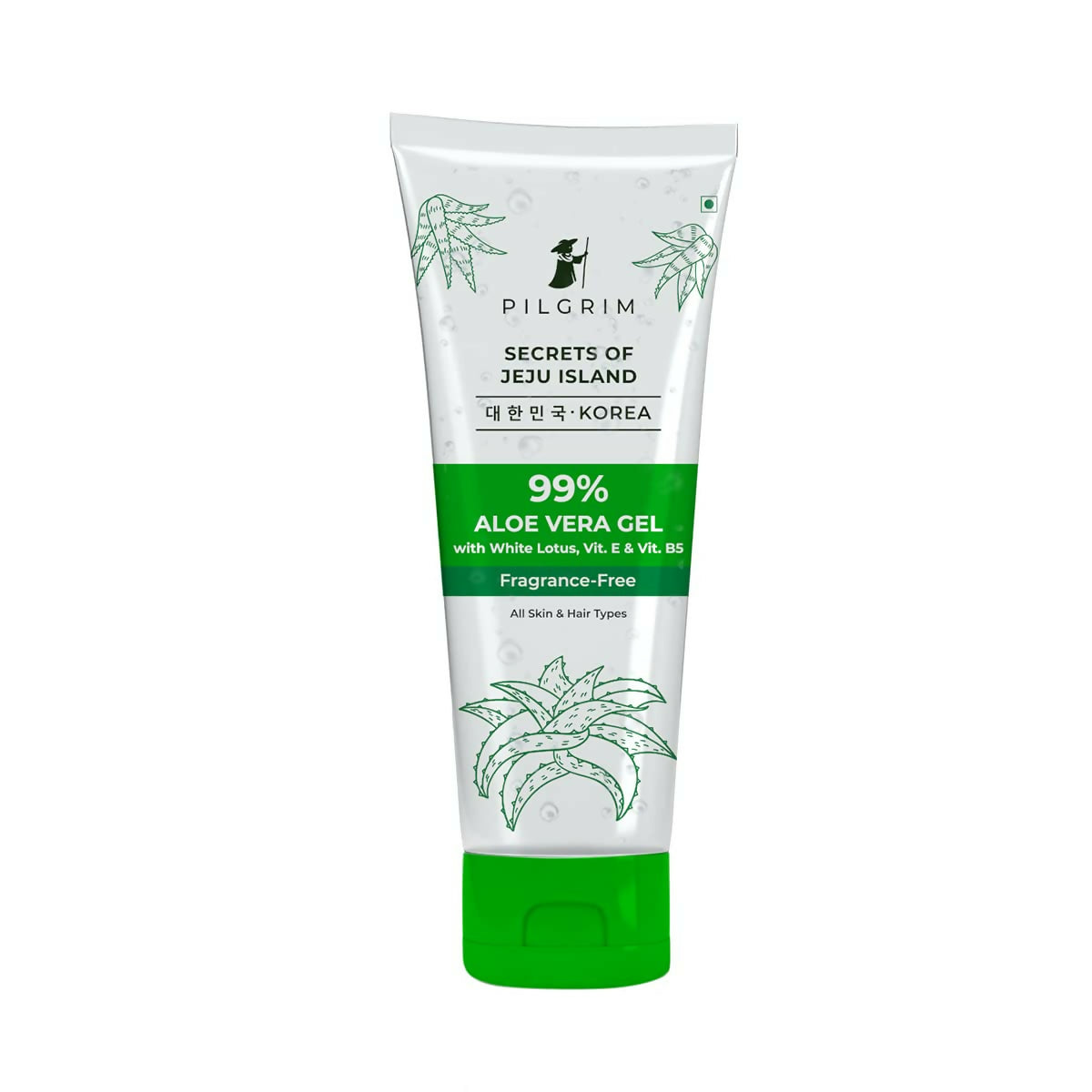 Pilgrim Korean 99% Pure Aloe Vera Gel with Vitamin E & Vitamin B5, Hydrates & Soothes Skin - Korean Skin Care | Grocsy