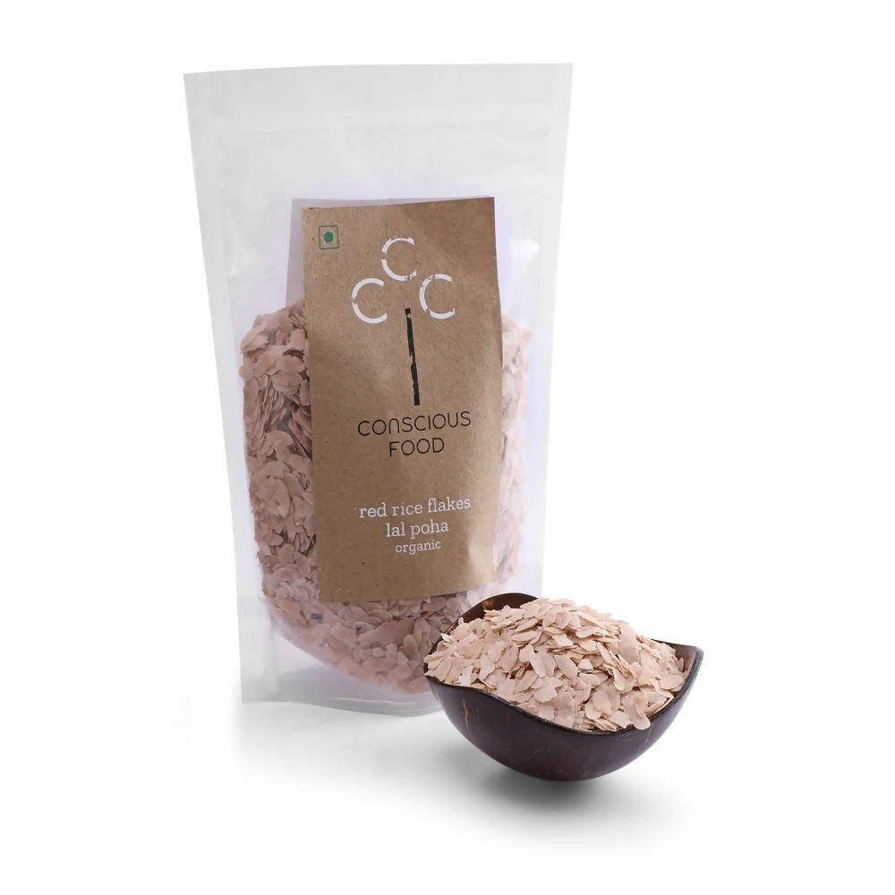 Conscious Food Organic Red Rice Flakes (Red Poha) | Grocsy