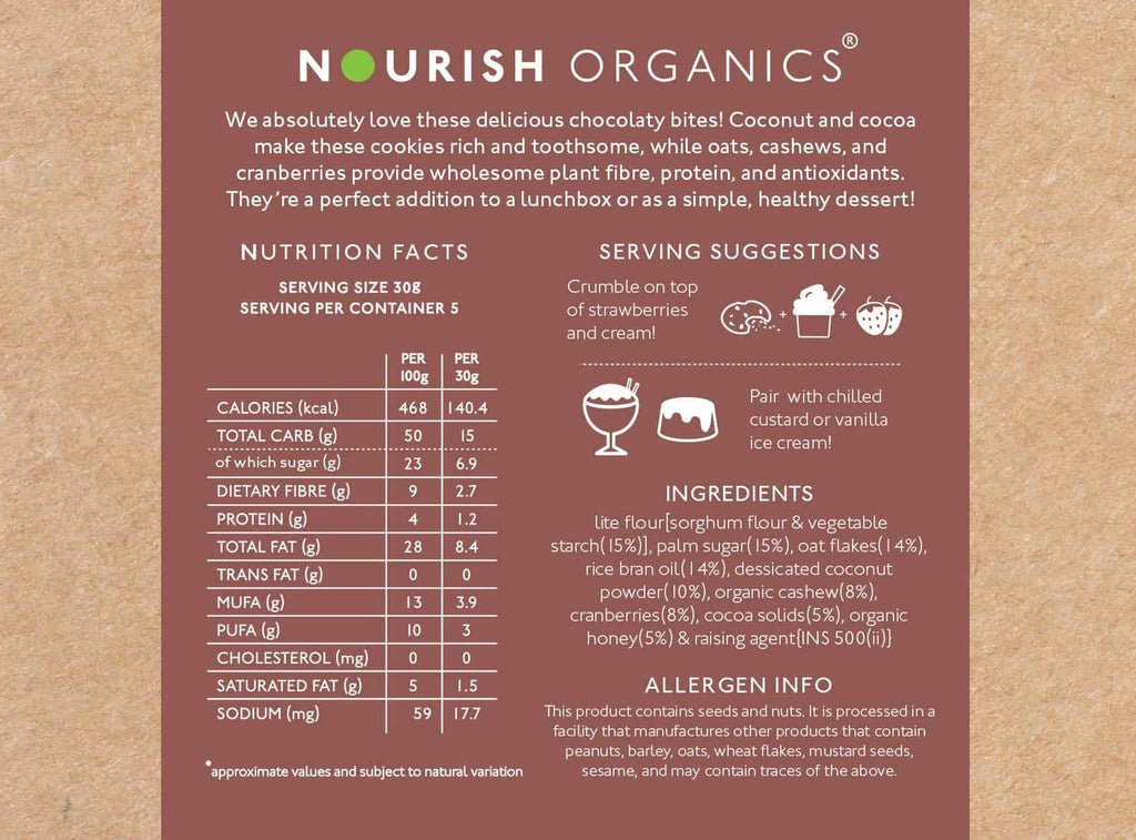 Nourish Organics Chocolate Coconut Cookies | Grocsy