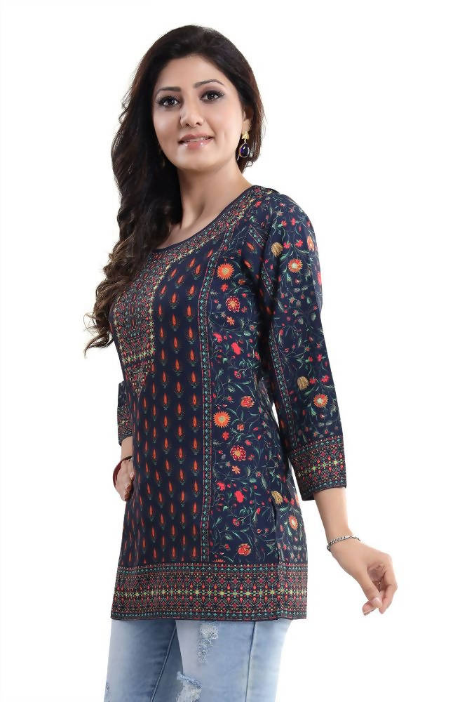 Snehal Creations Befitting Brigade Cool Printed Short Kurti Tunic | Grocsy
