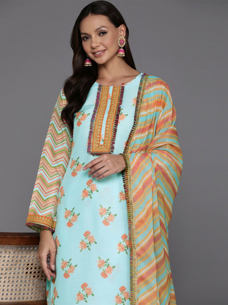 Ahalyaa Women's Traditional wear Kurta Set - Blue | Grocsy