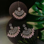 Ethnic Stylish Silver Oxidised Kundan Pearl Chandbali Earrings With Maang Tikka Set For Women And Girls - Wahe Jewels - Swadesiicart