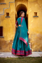 Evanik Pure Chanderi With Thread Work Lehenga Choli | Grocsy