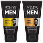 Ponds Men Pollution Out Face Wash For Deep Clean & Men Energy Bright Face Wash For Instant Brightness Combo | Grocsy
