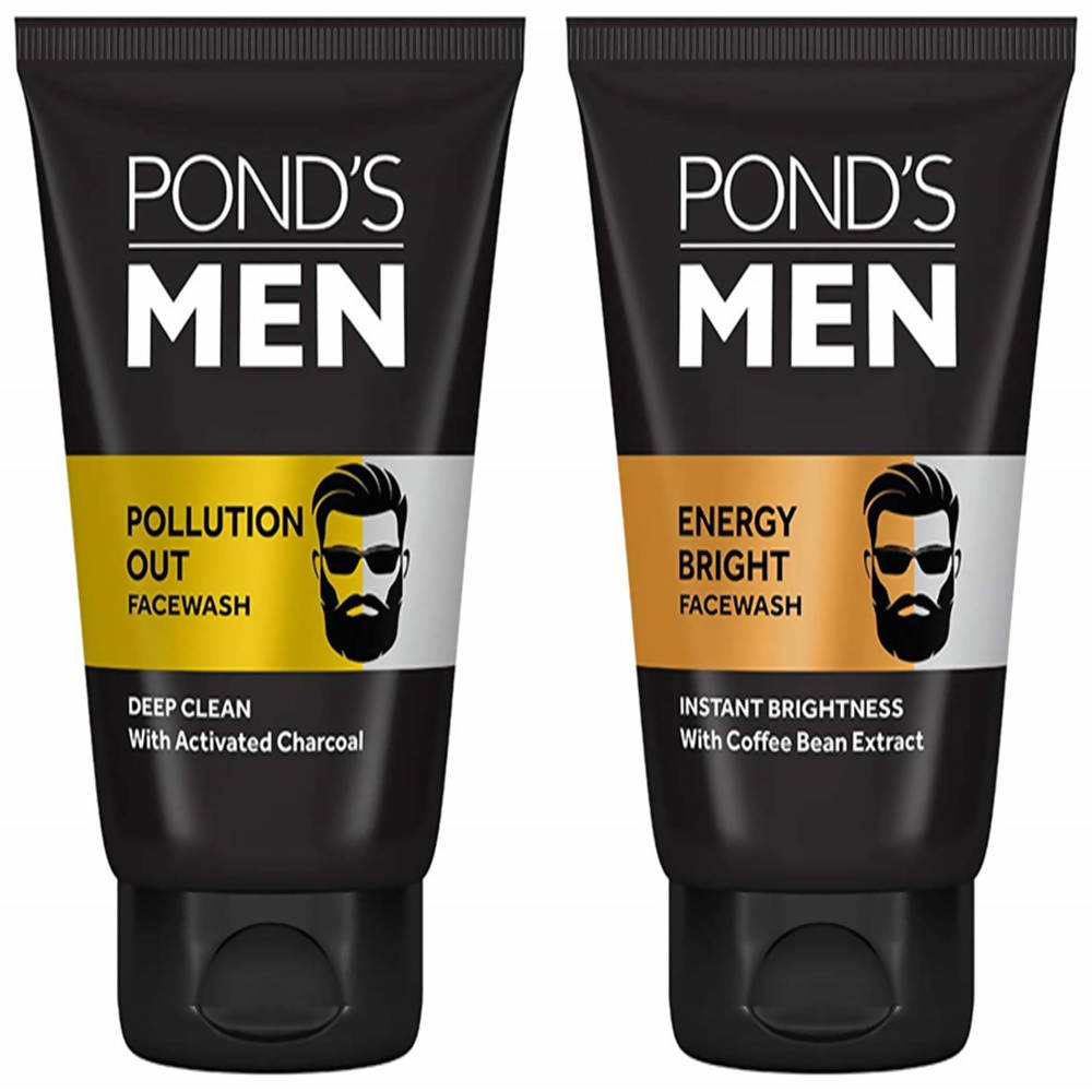 Ponds Men Pollution Out Face Wash For Deep Clean & Men Energy Bright Face Wash For Instant Brightness Combo | Grocsy
