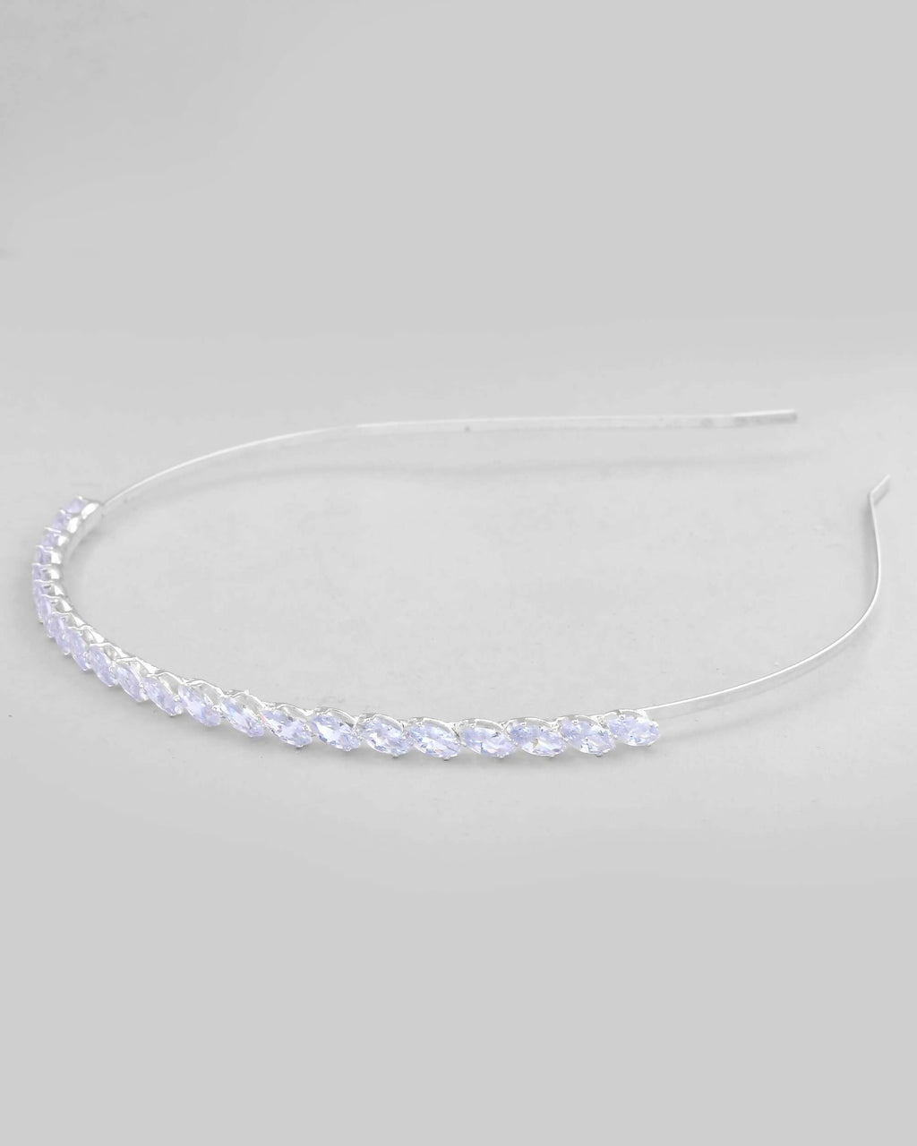 VOJ Silver Plated AD Studded Hairband | Grocsy
