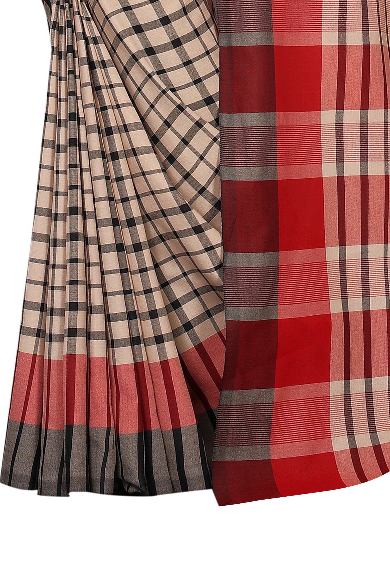 Vamika Cream Cotton Silk Weaving Saree | Grocsy