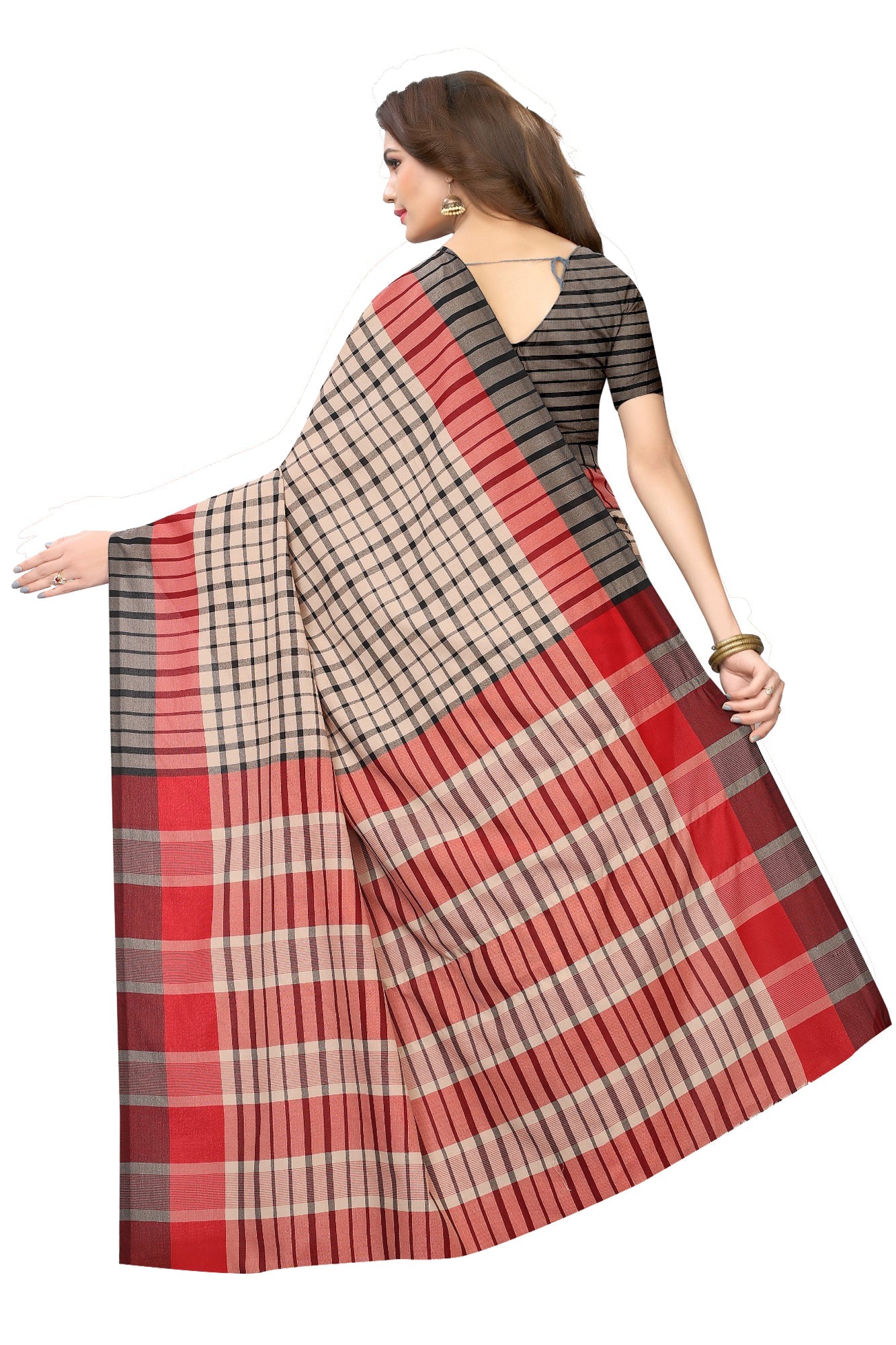 Vamika Cream Cotton Silk Weaving Saree | Grocsy