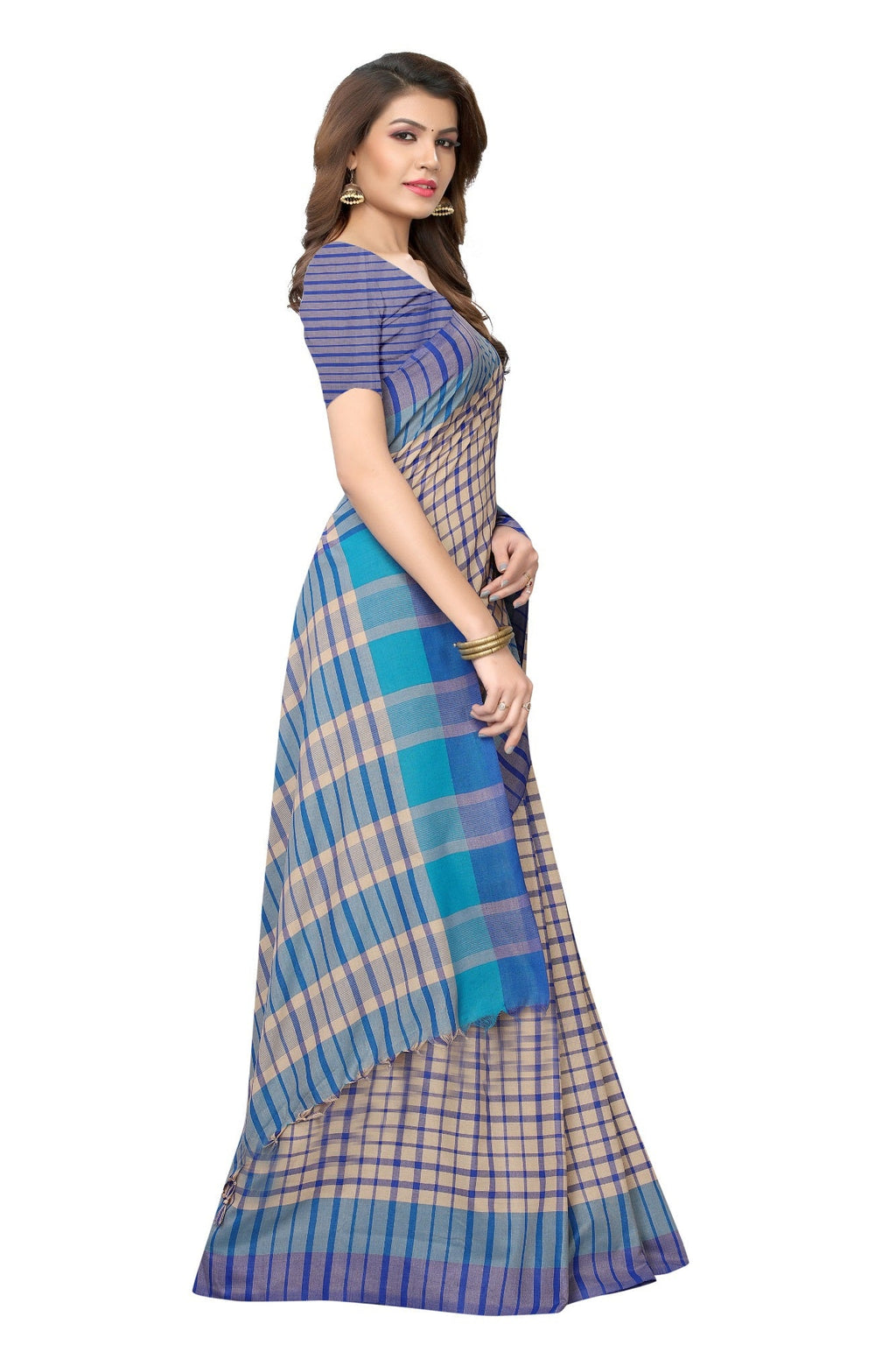 Vamika Cream Cotton Silk Weaving Saree | Grocsy