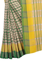 Vamika Cream Cotton Silk Weaving Saree | Grocsy