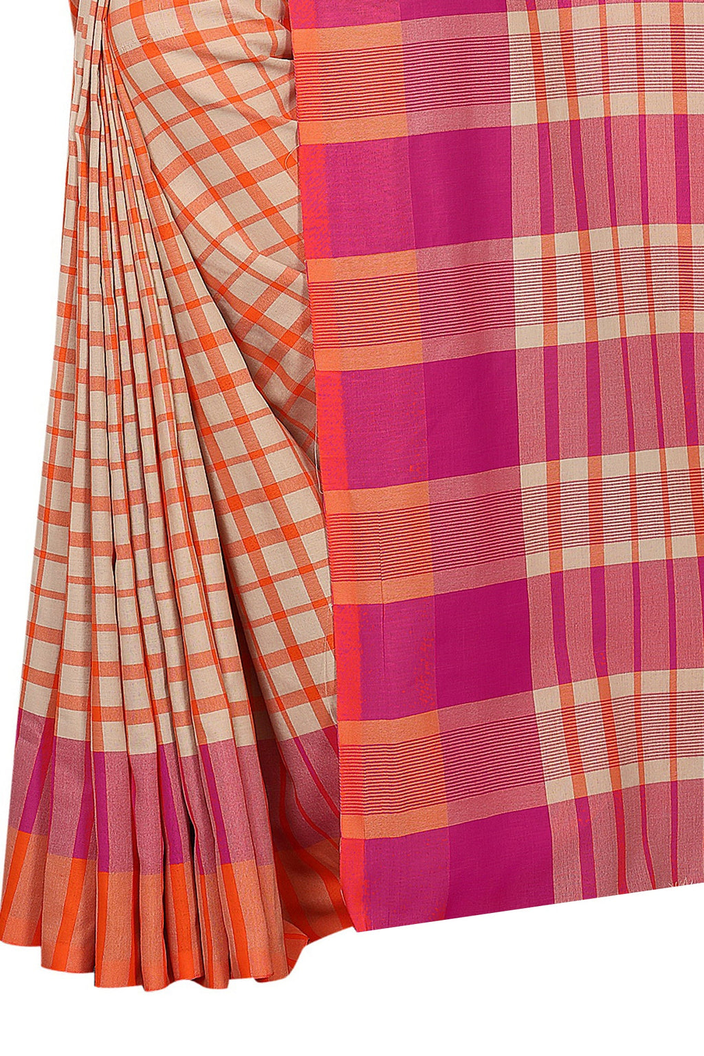 Vamika Cream Cotton Silk Weaving Saree | Grocsy
