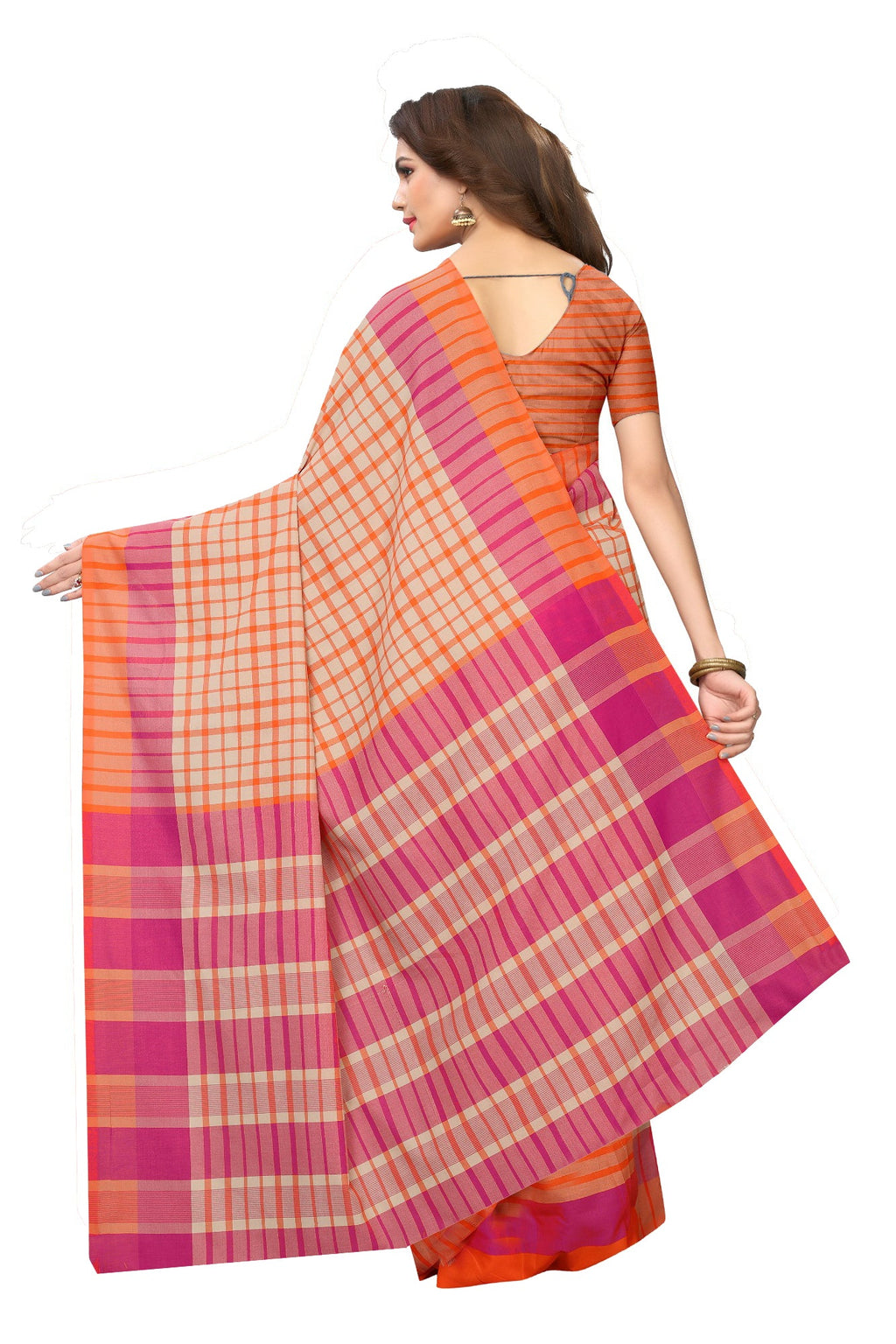 Vamika Cream Cotton Silk Weaving Saree | Grocsy