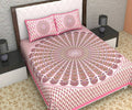 Vamika Printed Cotton Pink Color Flower Design Bedsheet With Pillow Covers (LEOC_MRPN_P) | Grocsy