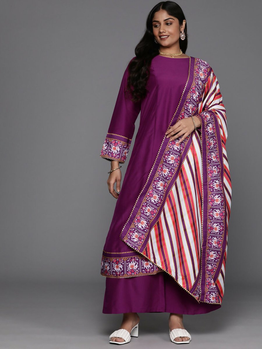 Ahalyaa Women's Traditional wear Kurta Set - Purple | Grocsy