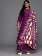 Ahalyaa Women's Traditional wear Kurta Set - Purple | Grocsy