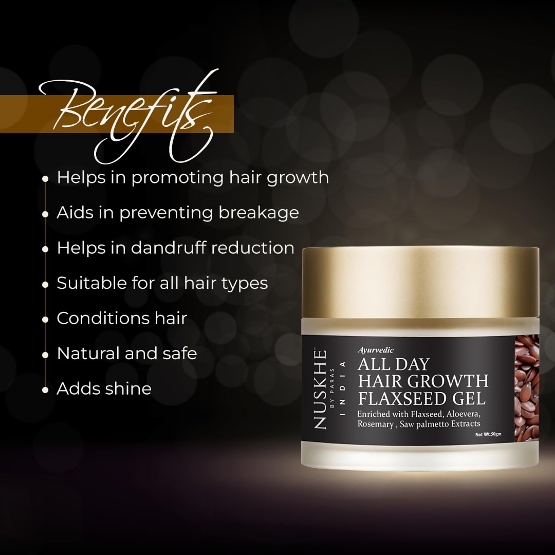Nuskhe By Paras Ayurvedic All Day Hair Growth Flaxseed Gel | Grocsy