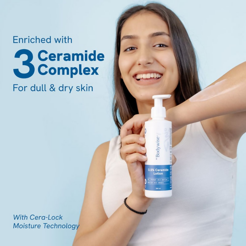BeBodywise 0.5% Ceramide Body Lotion with Hyaluronic Acid - Prevents Dryness & Repairs Skin Barrier | Grocsy