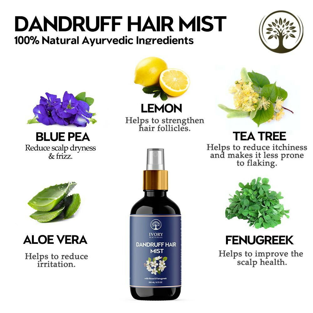 Ivory Natural Dandruff Hair Mist For Flake-Free Confidence And Silky Smooth Hair | Grocsy