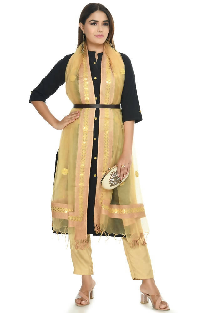 Mominos Fashion Golden Orgenza Gota Patti Dupatta | Grocsy