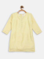 Ahalyaa Yellow Poly Silk Kids Kurta Pant With Dupatta For Girls | Grocsy