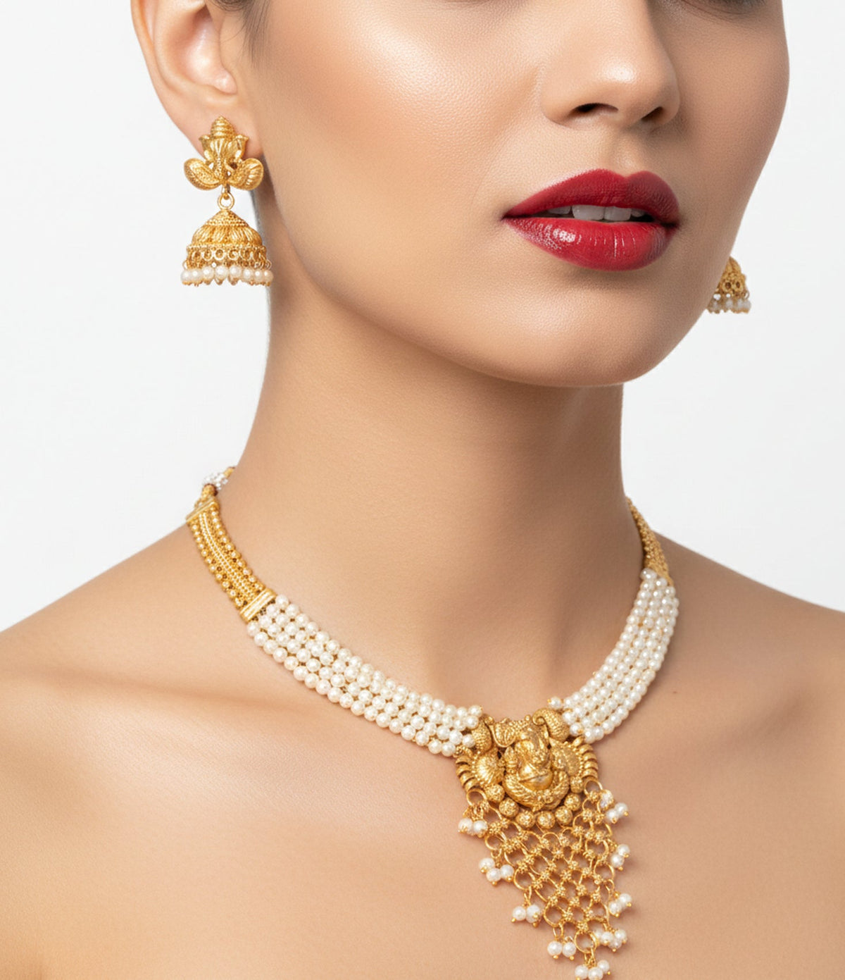 Jewel City Stunning Handcrafted Temple Jewelry Set | Grocsy