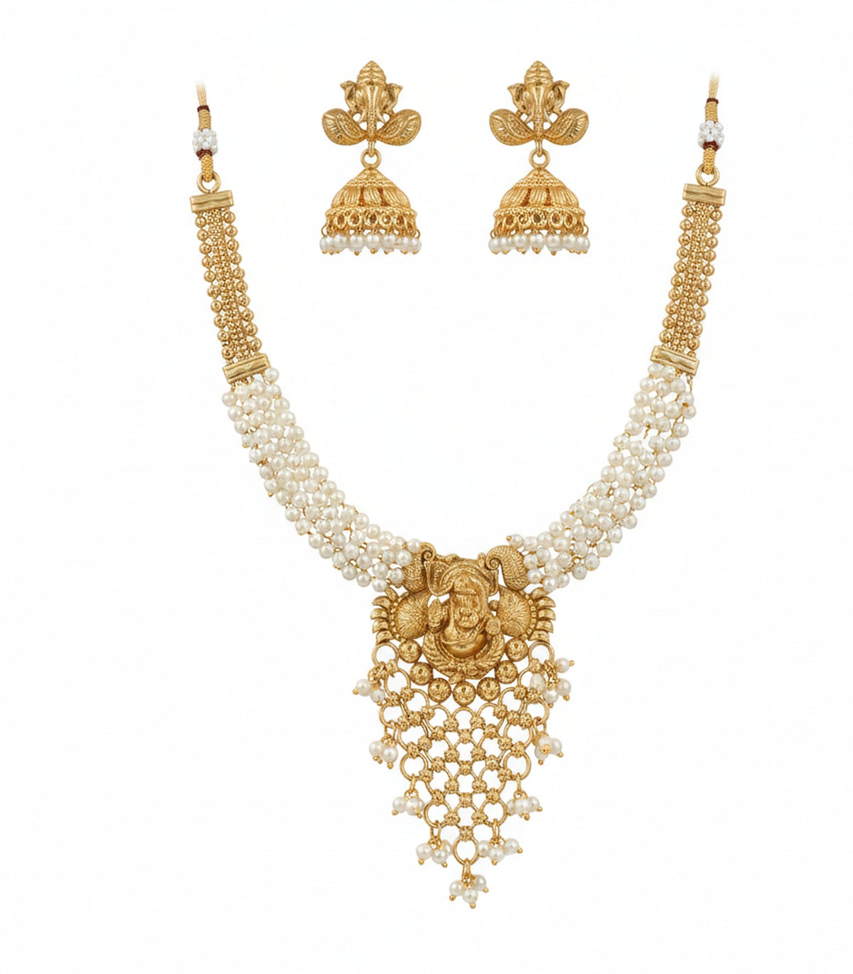 Jewel City Stunning Handcrafted Temple Jewelry Set | Grocsy