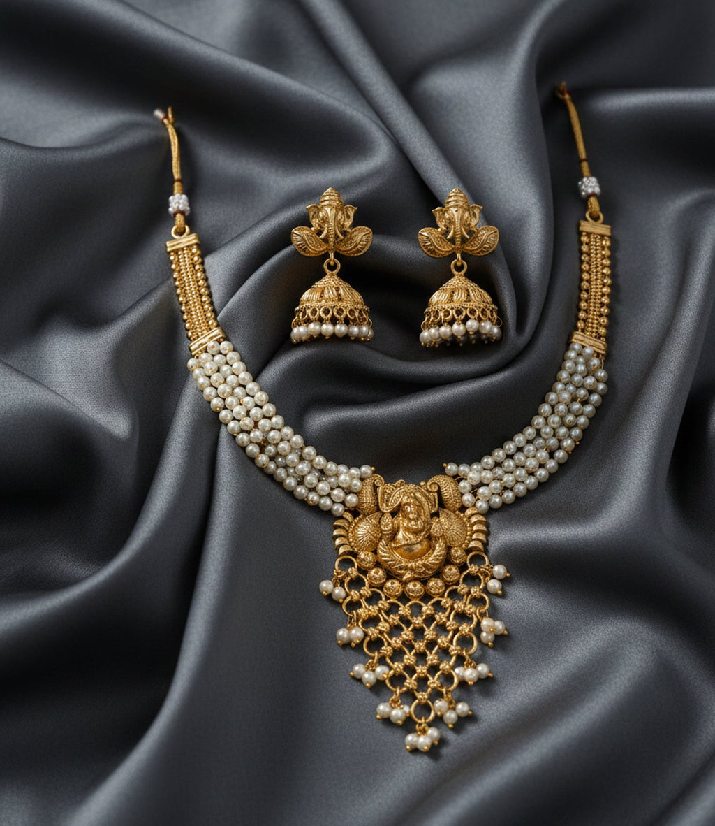 Jewel City Stunning Handcrafted Temple Jewelry Set | Grocsy