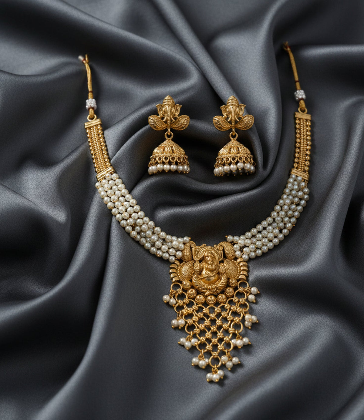 Jewel City Stunning Handcrafted Temple Jewelry Set | Grocsy