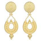 Joban Fashion Women Matte Gold Brass Earrings | Grocsy