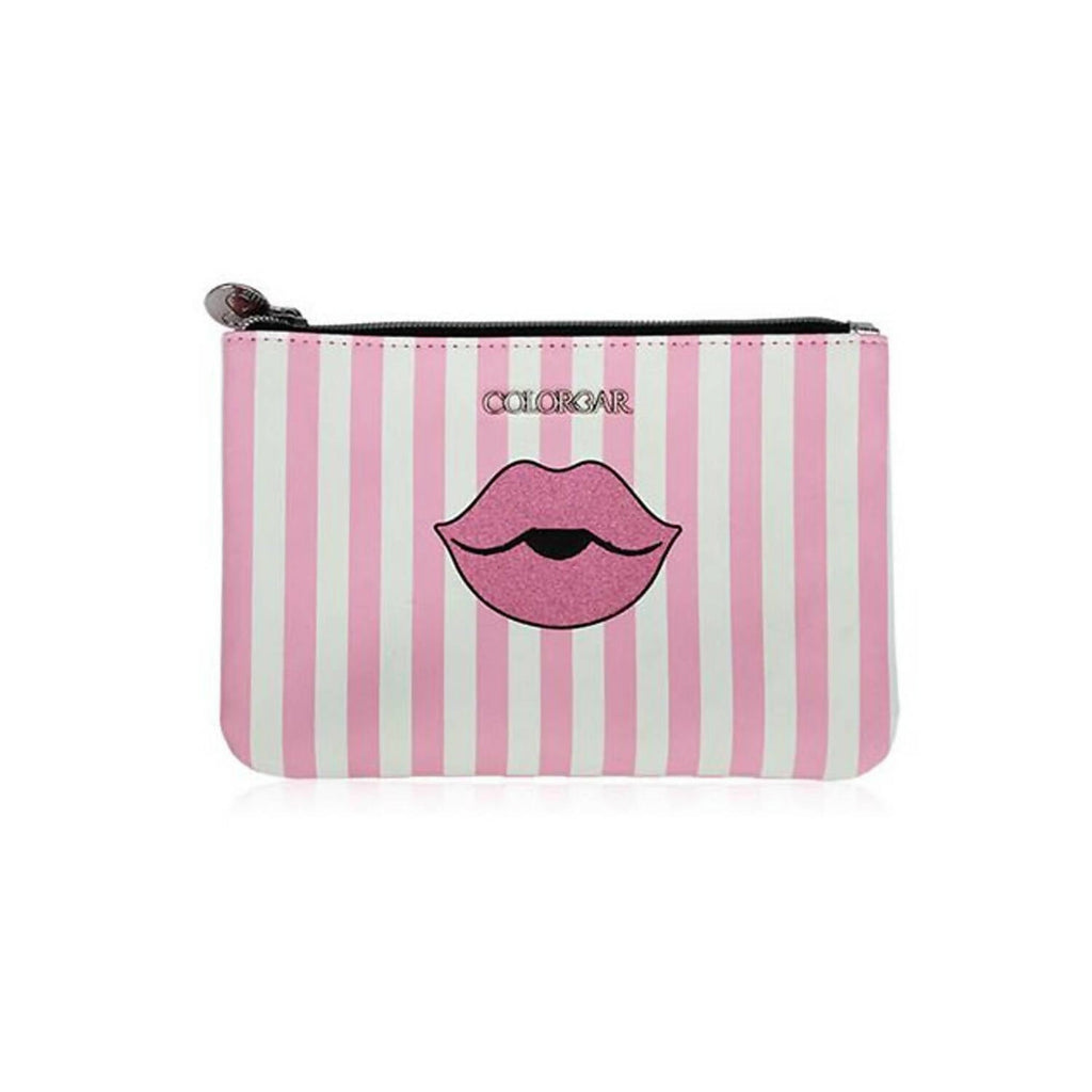 Colorbar Pouch Lips & Lashes Flat Pouches (Set Of Two) - White+Blush Pink | Grocsy