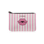 Colorbar Pouch Lips & Lashes Flat Pouches (Set Of Two) - White+Blush Pink | Grocsy