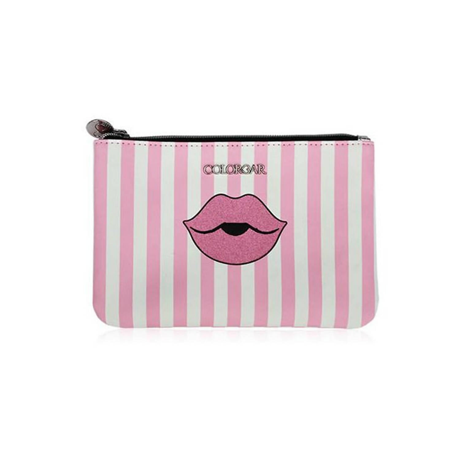 Colorbar Pouch Lips & Lashes Flat Pouches (Set Of Two) - White+Blush Pink | Grocsy