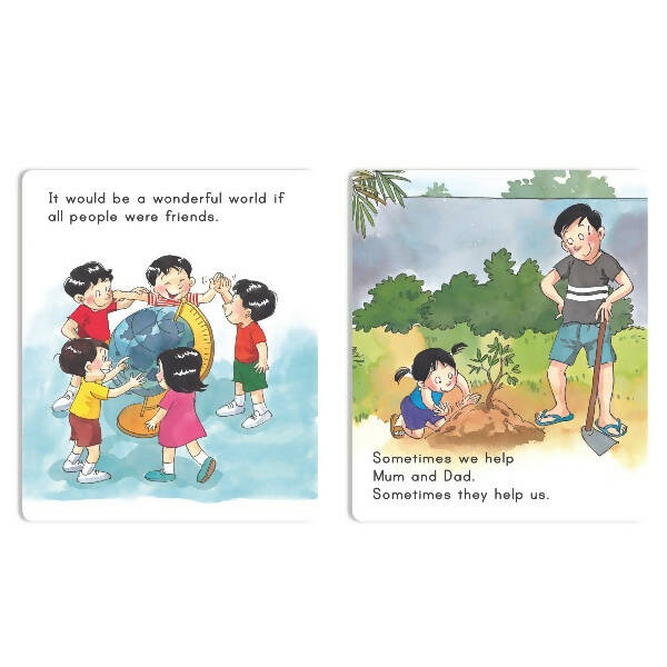 Jolly Scholars Social Well Being Stories Books Set of 8| Ages 3-6 Years| Learn Good Manner, Respect, Helping Everyone | Grocsy
