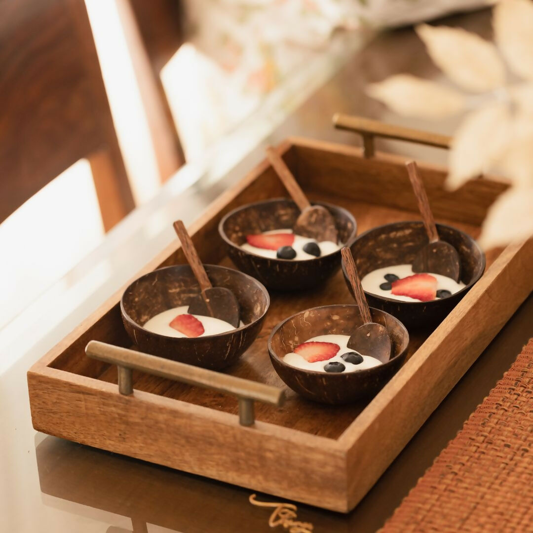 Thenga Artisan Mini Coconut Shell Bowl with Spoon | Grocsy