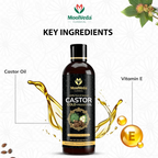 Moolveda Pure Cold Pressed Castor Hair Oil For Hair Growth | Grocsy