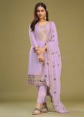 Lavender Swarovski Work & Embroidered Eid Wear Salwar Suit - Emponline | Grocsy