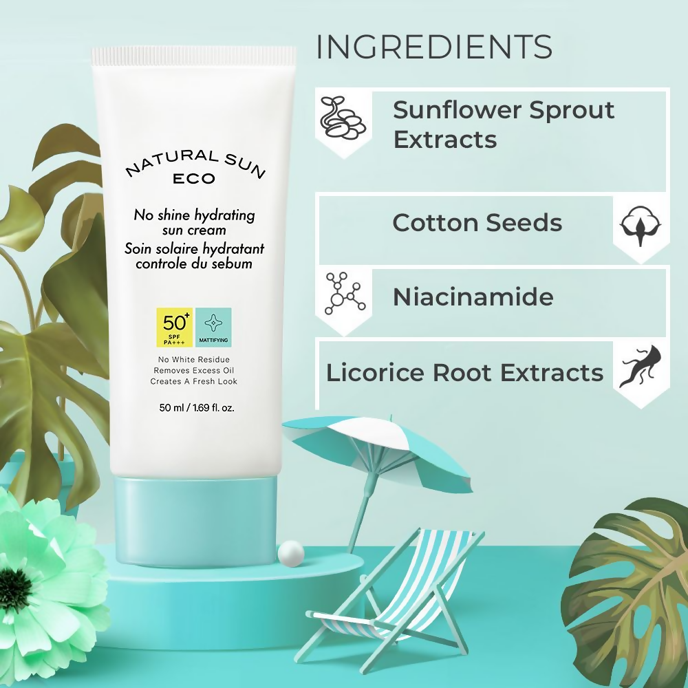 The Face Shop Naturalsun Eco No Shine Hydrating Sun Cream - Korean Skincare | Grocsy