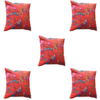 The Decor Nook Orange Base With Birds Print Cushion Cover | Grocsy
